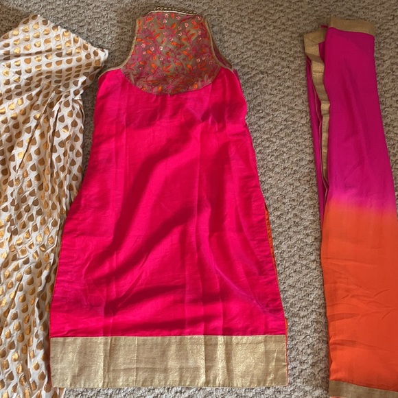 Halter Churidar with dhoti style pants - Picture 2 of 5